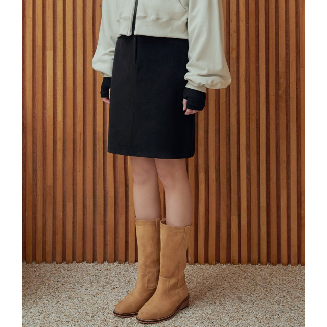 秋冬預訂｜MUAHMUAH A LINE COTTON REGULAR SKIRT