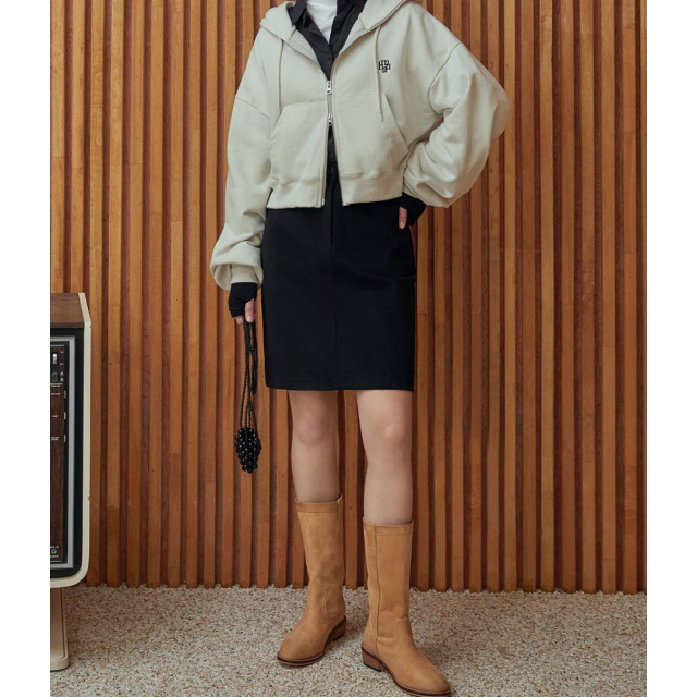 秋冬預訂｜MUAHMUAH A LINE COTTON REGULAR SKIRT