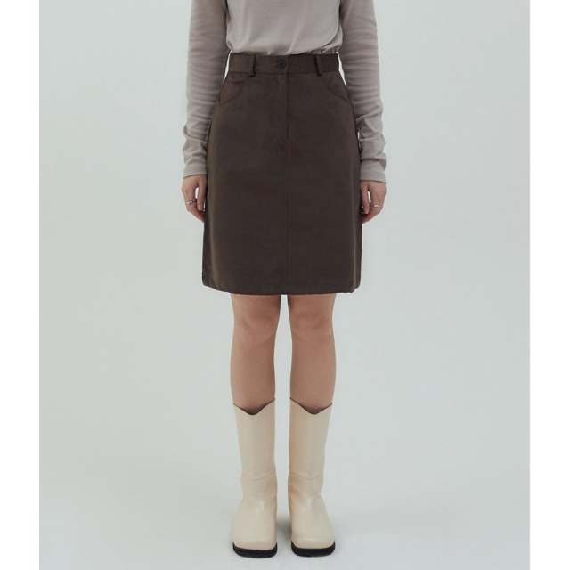 秋冬預訂｜MUAHMUAH A LINE COTTON REGULAR SKIRT