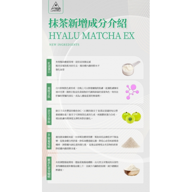 現貨｜新升級版! SHAURMI HYALU MATCHA 抹茶味代餐 (14包!!!)