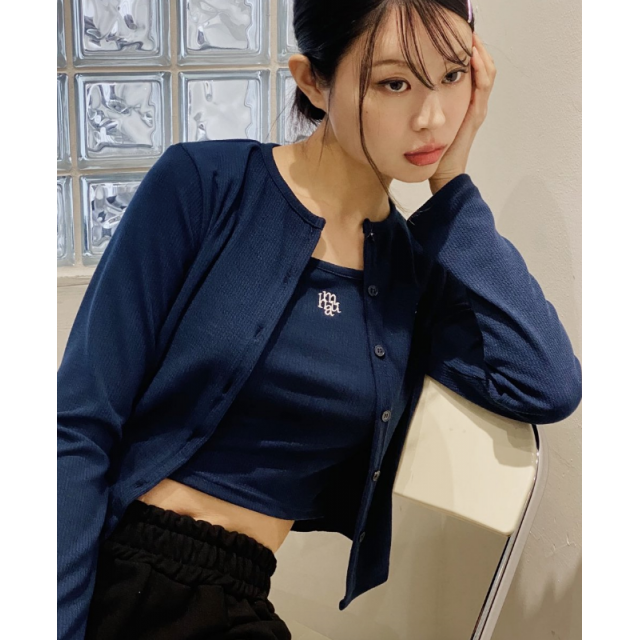 春季預訂｜MUAHMUAH LOGO SLIM FIT KNIT CARDIGAN