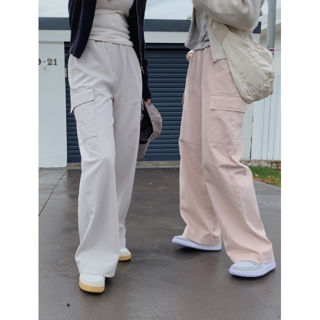 預訂｜SLOWAND 自家製 #SLOWMADE. Easy Wide Banding Cargo Pants (6 COLOR)