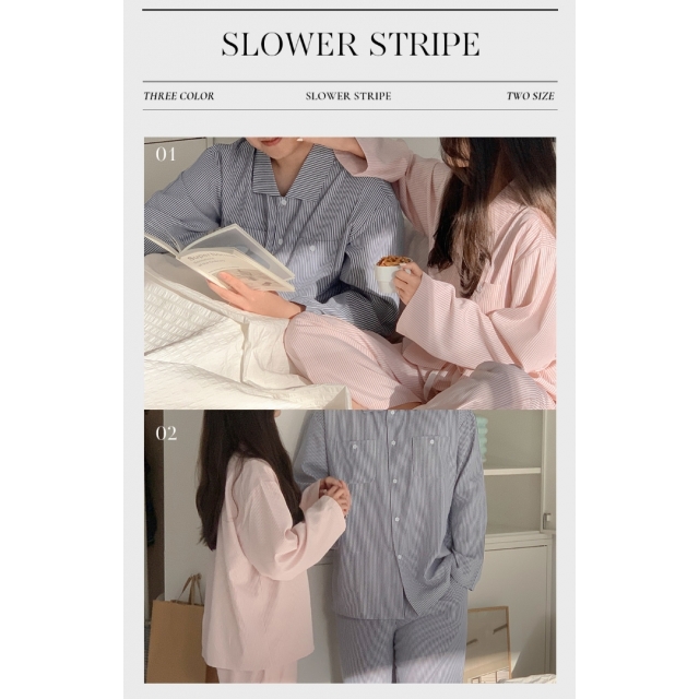 23S/S 預訂｜JUUNEEDU Slower Stripe Pajamas (3 COLOR)
