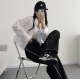 春季預訂｜NON FADE 黑色車線邊牛仔寬褲 (S-3XL)