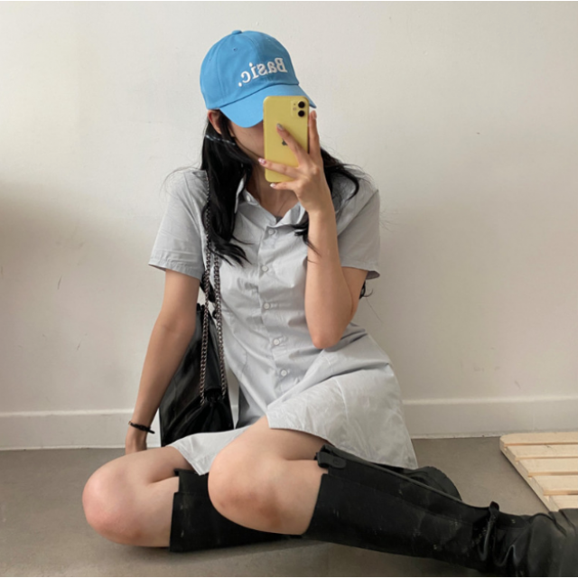 春季預訂｜恤衫修腰短袖連身裙