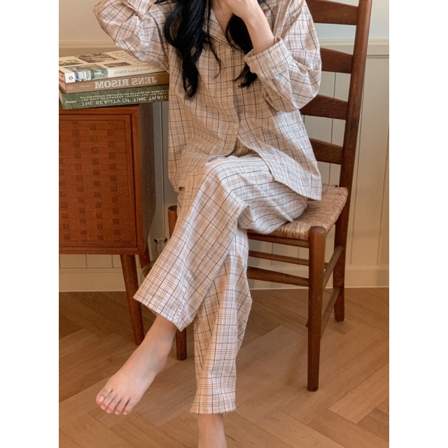 23S/S 預訂｜JUUNEEDU Pound Check Pajamas (3 COLOR)