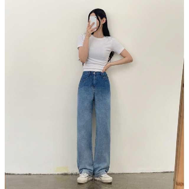 春季預訂｜兩長度！漸變色牛仔長褲 (S-XL)