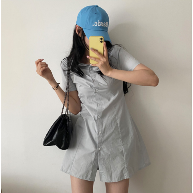 春季預訂｜恤衫修腰短袖連身裙