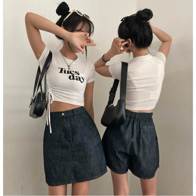 春季預訂|軟身4分打摺牛仔短褲 (S-2XL) 春季預訂|軟身4分打摺牛仔短褲 (S-2XL)