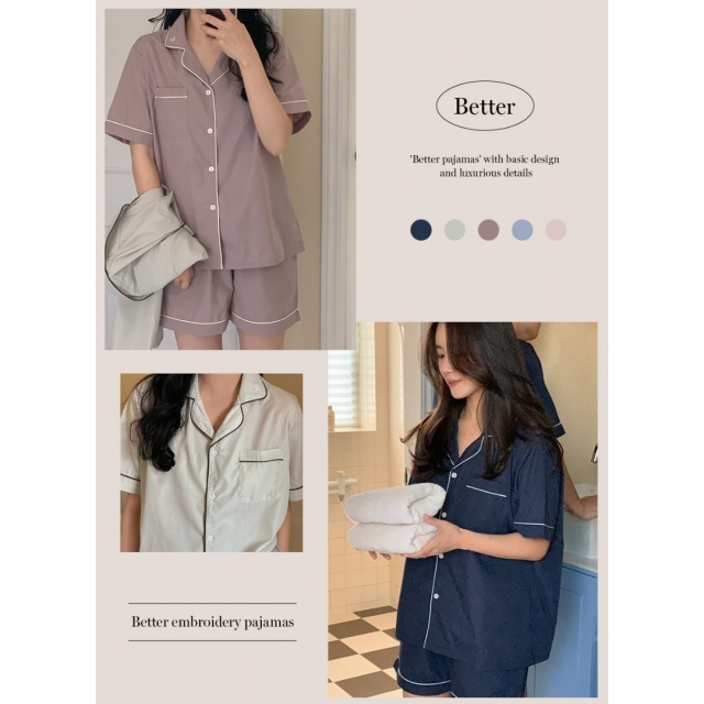 23S/S 預訂｜JUUNEEDU Better Embroidery Pajamas (5 COLOR)