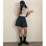 春季預訂|軟身4分打摺牛仔短褲 (S-2XL) 春季預訂|軟身4分打摺牛仔短褲 (S-2XL)