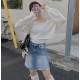 夏季預訂｜撕邊BLUSH牛仔A字短裙