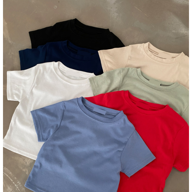 4月回饋優惠❤️現貨｜圓領彈性 CROP TEE 7色