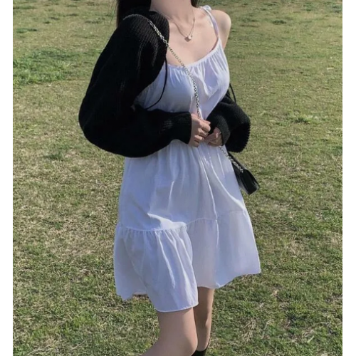 春季預訂｜蝴蝶綁結吊帶背心蛋糕連身裙
