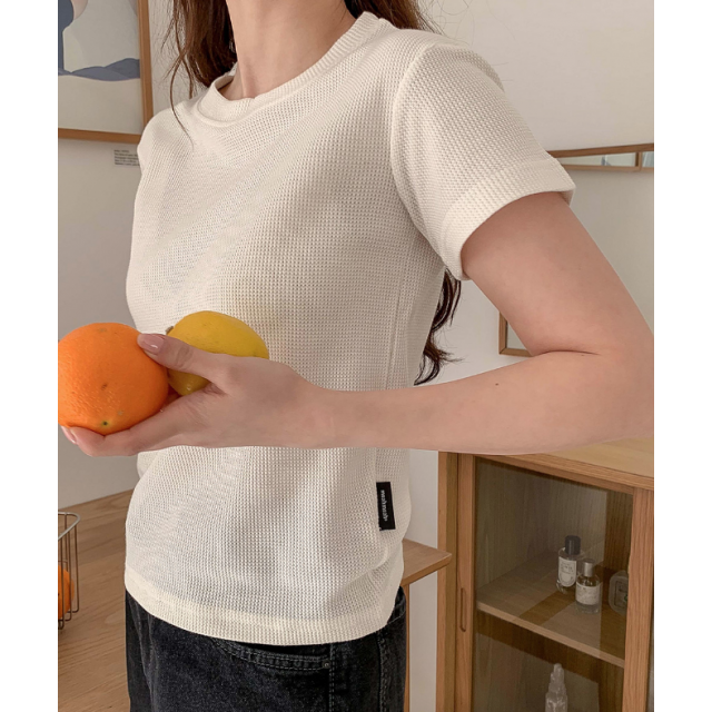 春季預訂｜MUAHMUAH REGULAR WAFFLE HALF T-SHIRT