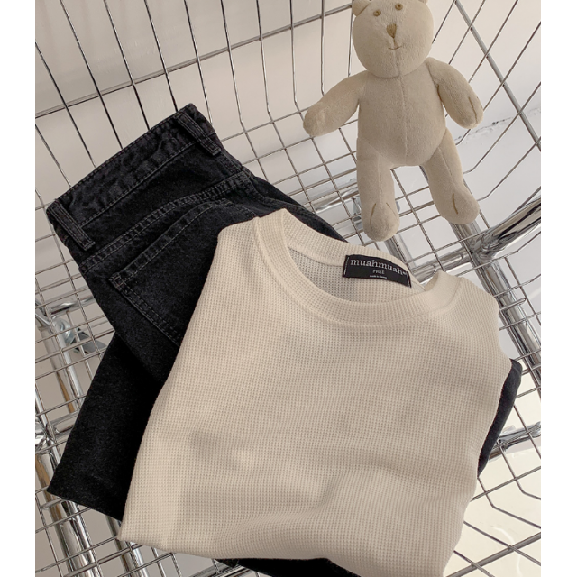 春季預訂｜MUAHMUAH REGULAR WAFFLE HALF T-SHIRT