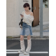 夏季預訂｜撕邊BLUSH牛仔A字短裙