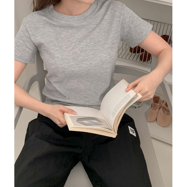 春季預訂｜MUAHMUAH REGULAR WAFFLE HALF T-SHIRT