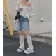 夏季預訂｜撕邊BLUSH牛仔A字短裙