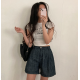 春季預訂|軟身4分打摺牛仔短褲 (S-2XL) 春季預訂|軟身4分打摺牛仔短褲 (S-2XL)