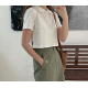 春季預訂|MUAHMUAH COLLAR CROP HALF T-SHIRT 春季預訂|MUAHMUAH COLLAR CROP HALF T-SHIRT