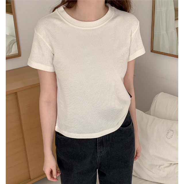 春季預訂｜MUAHMUAH REGULAR WAFFLE HALF T-SHIRT