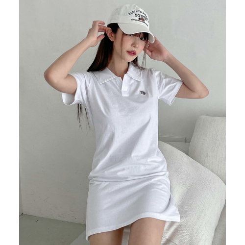 春季預訂｜MUAHMUAH LOGO OPEN COLLAR HALF ONE-PIECE