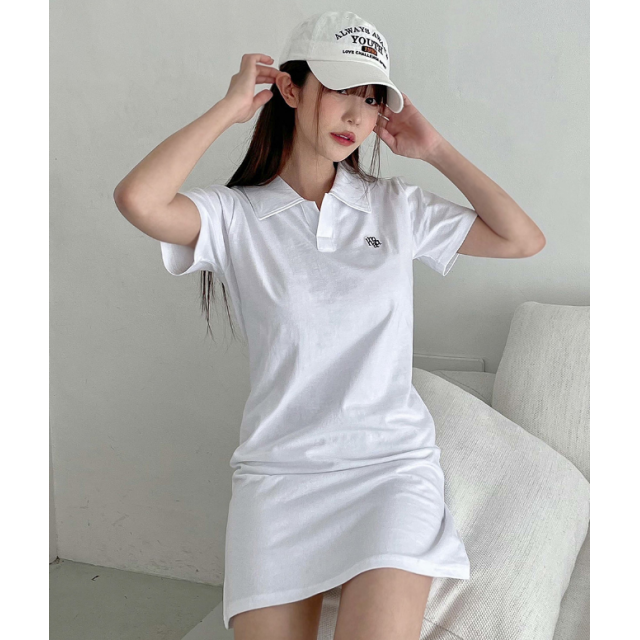 春季預訂｜MUAHMUAH LOGO OPEN COLLAR HALF ONE-PIECE