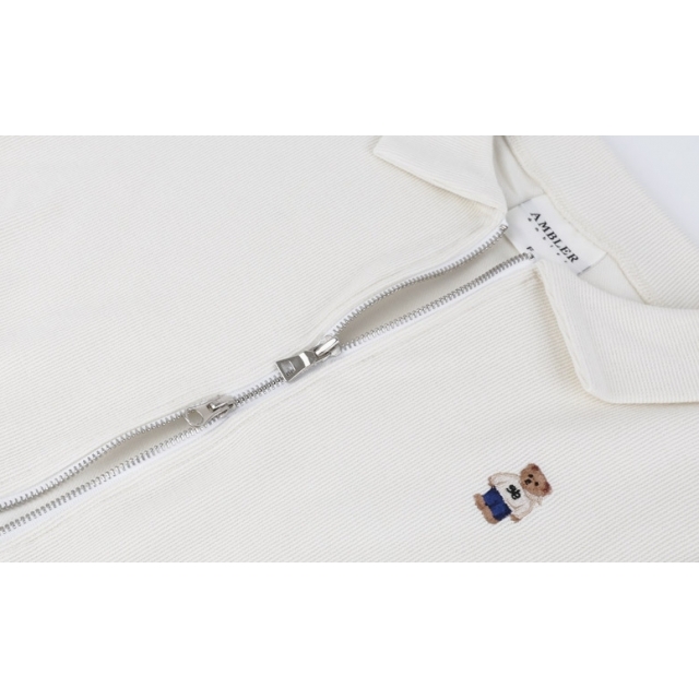 23S/S 預訂｜AMBLER One Bear Crop Collar Zip-up T-shirts