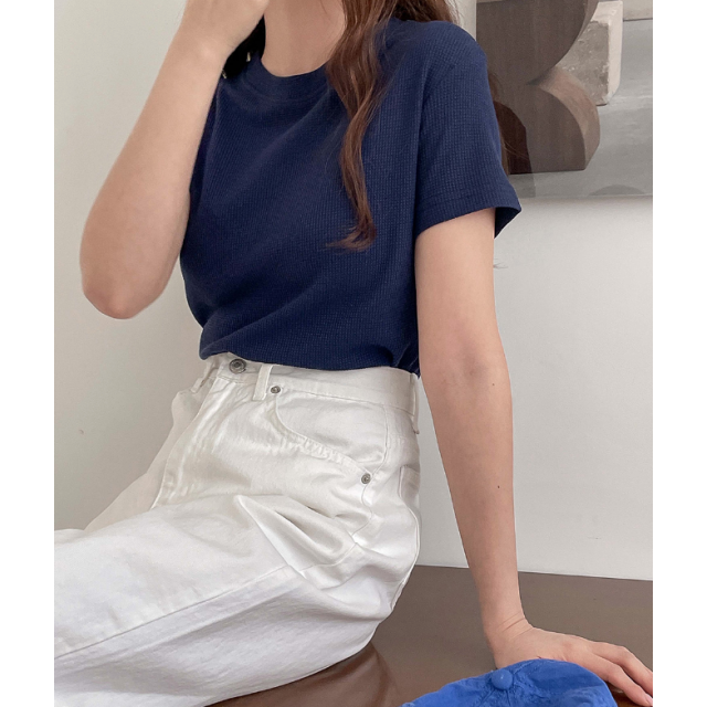 春季預訂｜MUAHMUAH REGULAR WAFFLE HALF T-SHIRT
