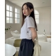 夏季預訂｜MUAHMUAH STITCH LOGO CROP HALF SHIRT