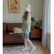 夏季預訂｜VINTAGE拼色撕邊牛仔短寬褲