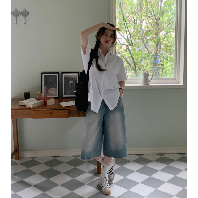 夏季預訂|7分TOMBOY水洗牛仔寛褲 夏季預訂|7分TOMBOY水洗牛仔寛褲
