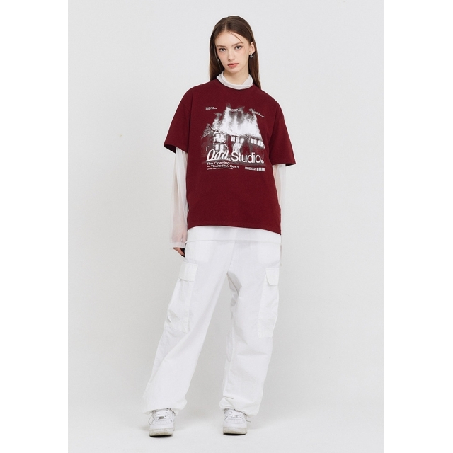 23SS 預訂｜ODD STUDIO BURNING HOUSE GRAPHIC OVER FIT T-SHIRT