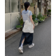 夏季預訂｜後開叉鬆緊腰軟身牛仔長裙