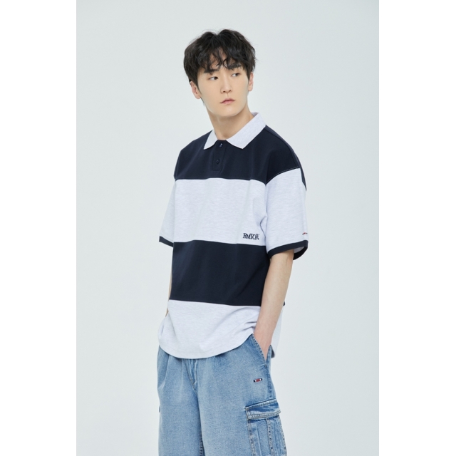 預訂｜ROMANTIC CROWN x WOOZI 23SS STRIPE RUGBY POLO