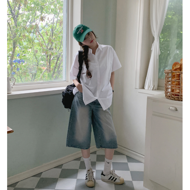 夏季預訂|7分TOMBOY水洗牛仔寛褲 夏季預訂|7分TOMBOY水洗牛仔寛褲