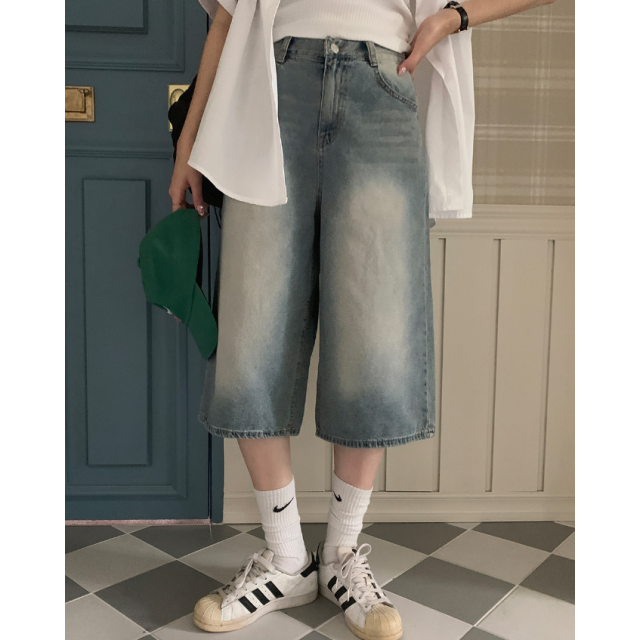 夏季預訂|7分TOMBOY水洗牛仔寛褲 夏季預訂|7分TOMBOY水洗牛仔寛褲
