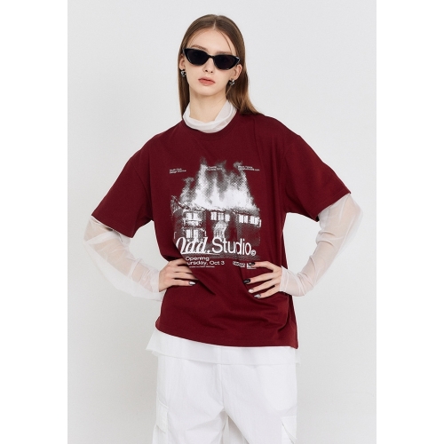 23SS 預訂｜ODD STUDIO BURNING HOUSE GRAPHIC OVER FIT T-SHIRT