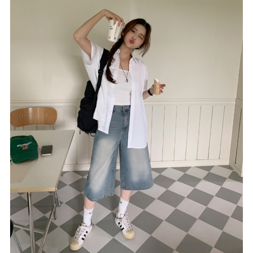 夏季預訂｜7分TOMBOY水洗牛仔寛褲