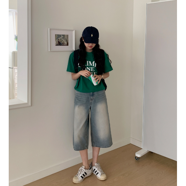 夏季預訂|7分TOMBOY水洗牛仔寛褲 夏季預訂|7分TOMBOY水洗牛仔寛褲
