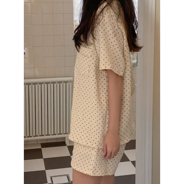 23S/S 預訂｜JUUNEEDU Caramel Dot Cotton Pajamas (3 COLOR)