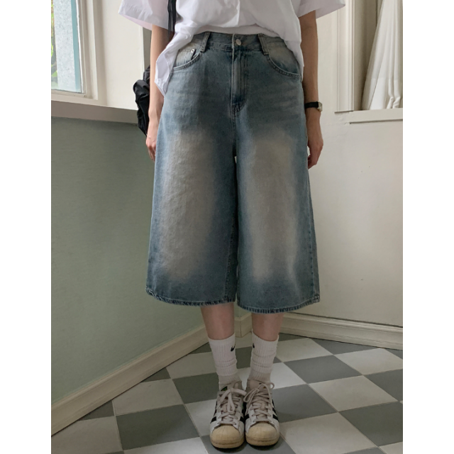 夏季預訂|7分TOMBOY水洗牛仔寛褲 夏季預訂|7分TOMBOY水洗牛仔寛褲