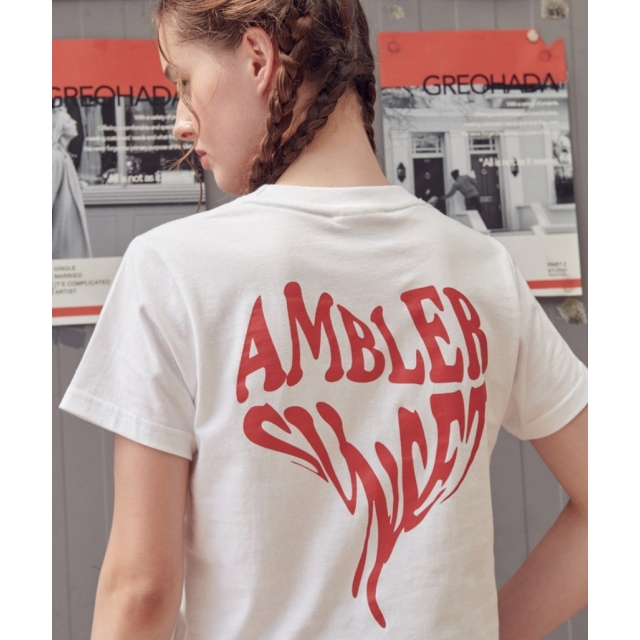 23S/S 預訂｜AMBLER HEART SUNSET CROP T-SHIRTS