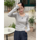 預訂｜MUAHMUAH STITCH U NECK LONG SLEEVE T-SHIRT