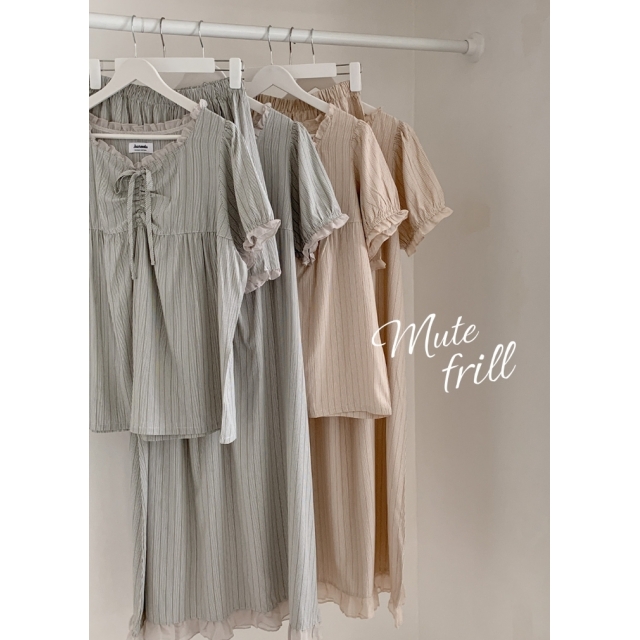 23S/S 預訂｜JUUNEEDU Mute Frill Pajamas (2 COLOR)