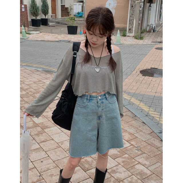 夏季預訂|三色4分撕邊牛仔短褲 夏季預訂|三色4分撕邊牛仔短褲