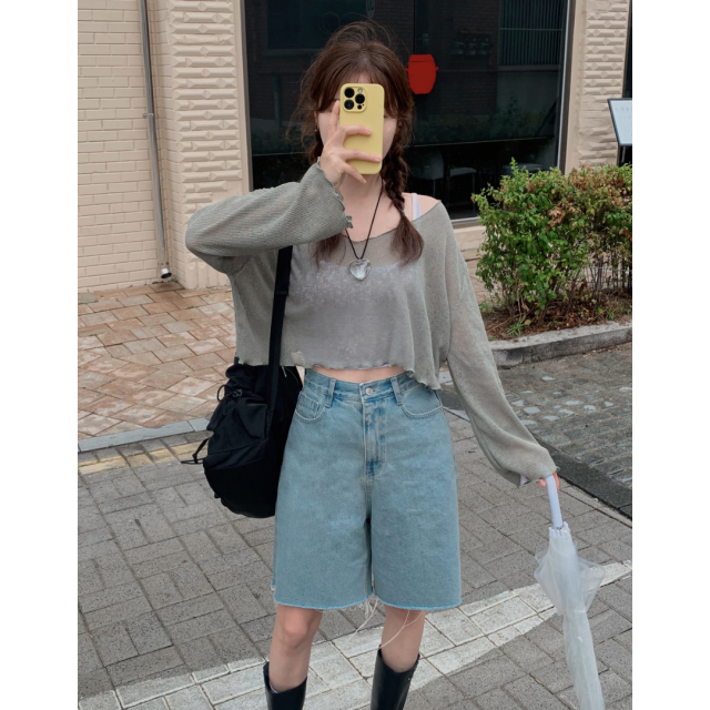 夏季預訂|三色4分撕邊牛仔短褲 夏季預訂|三色4分撕邊牛仔短褲