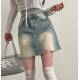 夏季預訂｜VINTAGE三色撕邊牛仔短裙