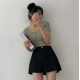 夏季預訂|鈕扣牛仔布粗百褶裙 夏季預訂|鈕扣牛仔布粗百褶裙